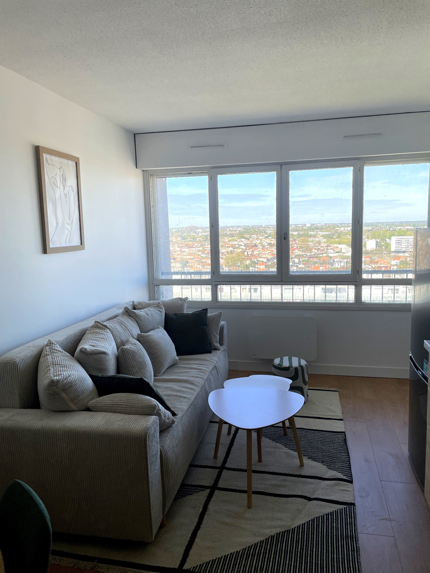 rénovation séjour appartement Bordeaux vue panoramique